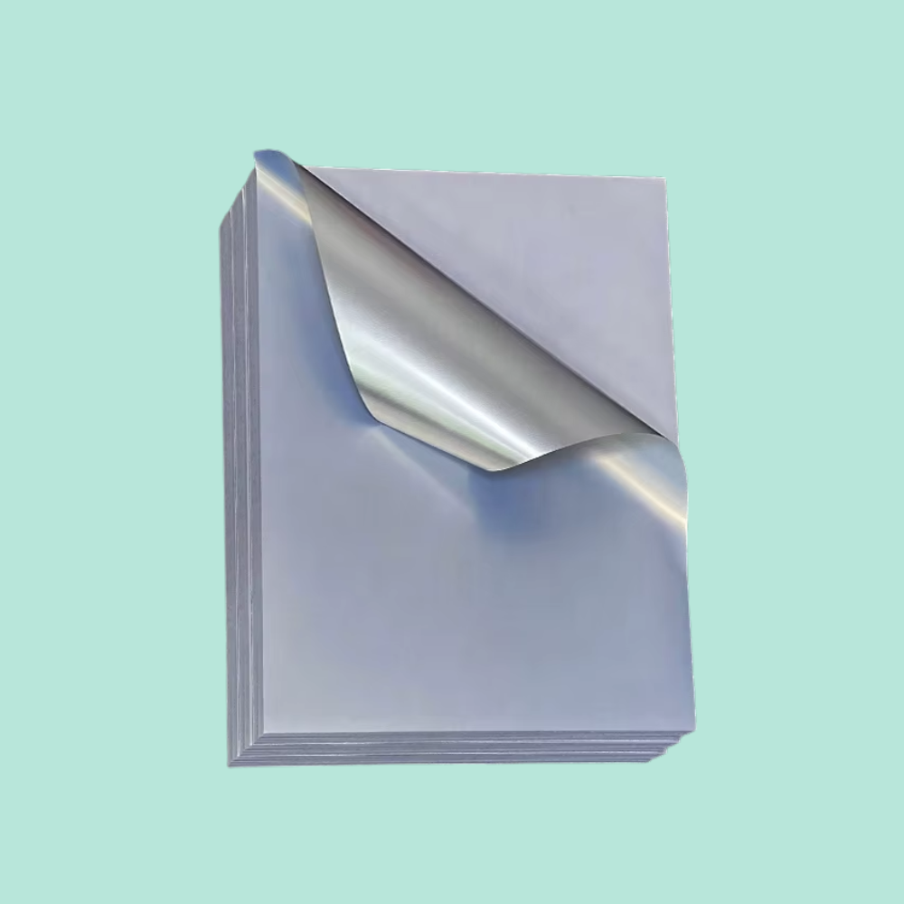 Square Metallic Silver Paper Labels