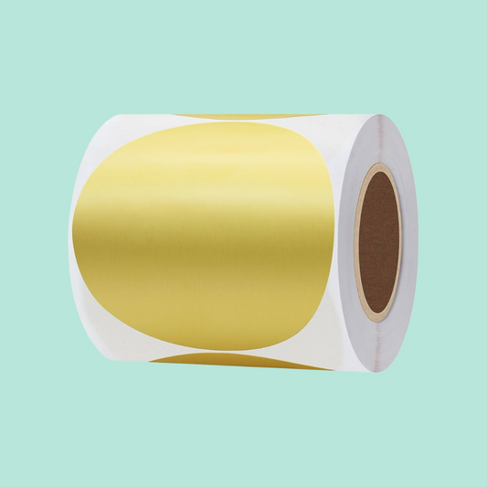 Circle Metallic Gold Paper Labels