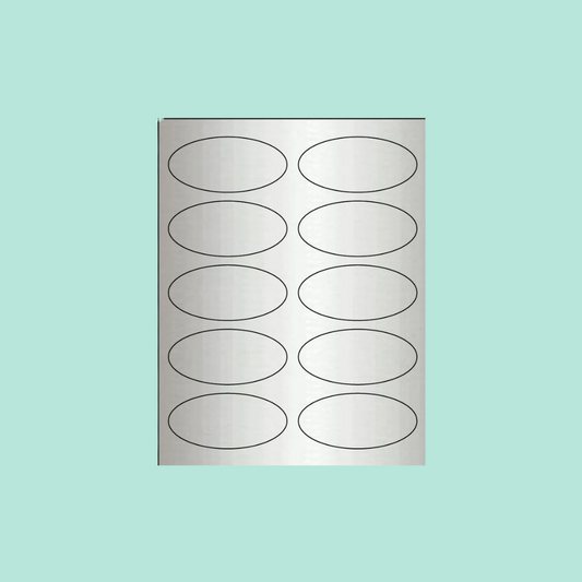 Oval Metallic Silver Paper Labels